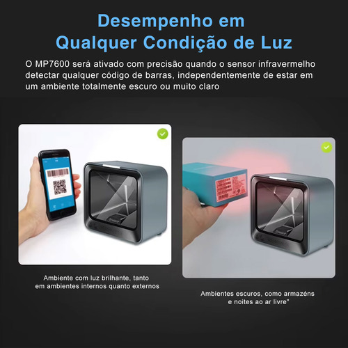 Leitor De Codigo De Barras Auto Tech Ap7600 2d 110v/220v Usb