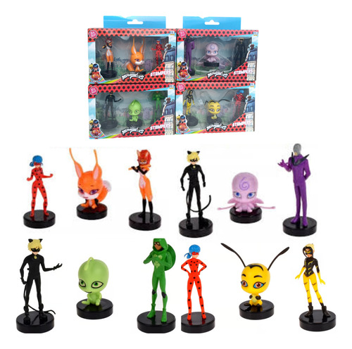 Set De 3 Figuras Coleccionables De Miraculous Con Timbre