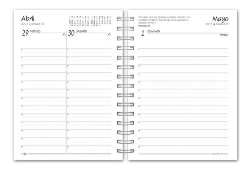 Imagen 5 de 5 de Agenda Cristiana 2022 - Tapa Dura Línea 1050 - 15cm X 20cm