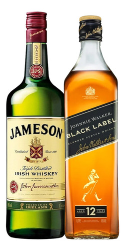 Whisky Johnnie Walker Black Label 1lt. + Jameson 1lt. Irish