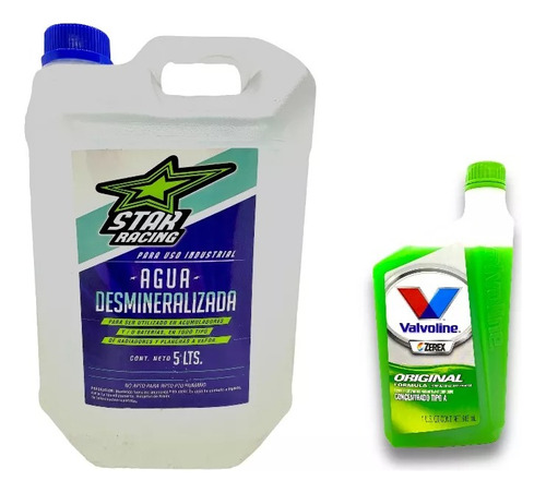 Kit Refrigerante Valvoline Zerex Verde 1l +agua Destilada 5l