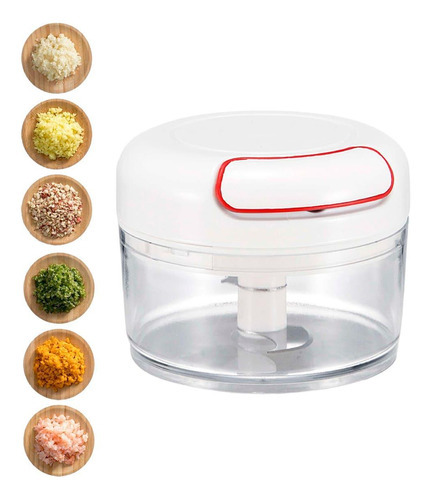 Mini Processador Manual De Alimentos 2 Laminas Cook 200 Ml