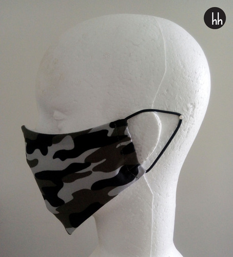 Máscara De Tecido Camuflado Forro Duas Camadas Kit Com 20