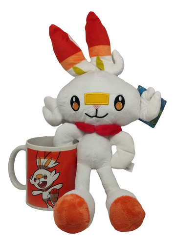 Imagen 1 de 3 de Peluche Pokemon Scorbunny Más Taza Envío Gratis