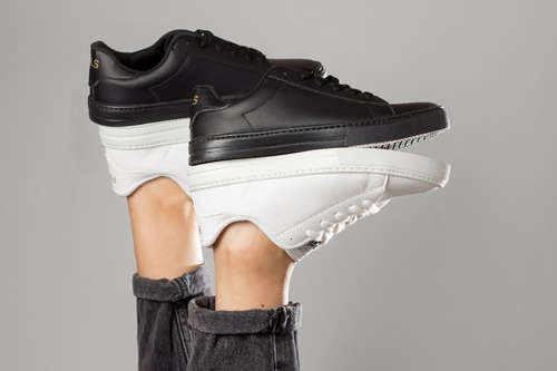 Imagen 3 de 8 de Tenis Blanco Negro Mujer Hombre Cosidos Unisex Casuales Pals