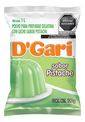 3 Pza Polvo Para Preparar Gelatina D' Gari De Leche Sabor Pi