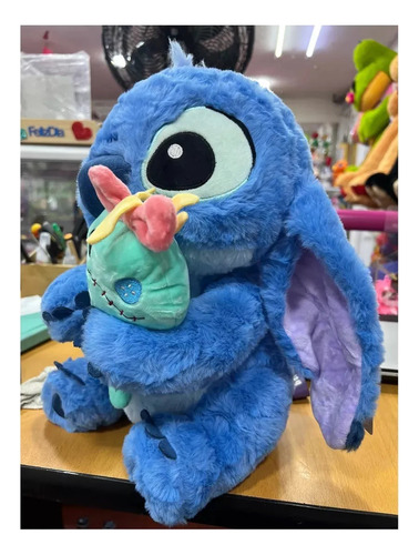 Peluche Stitch Abrazando A Scrump Lilo & Stitch Nuevo Azul