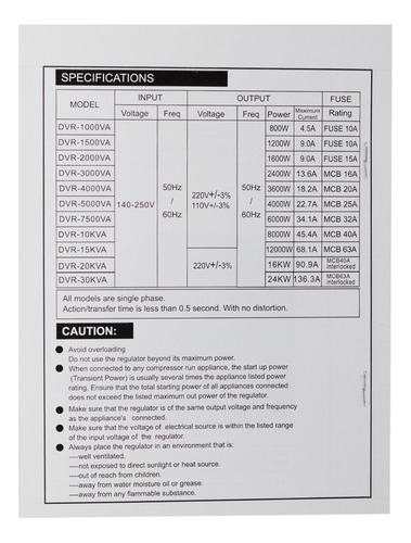 Estabilizador De Voltaje Servomotor 3000va Dvr-3000va Prasek