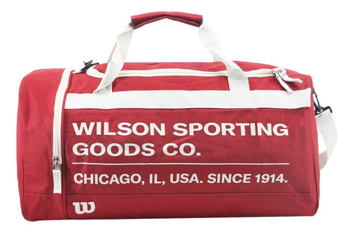 Bolso Wilson Urbano Deportivo Viaje Gym Bolsillo Reforzado Color Rojo