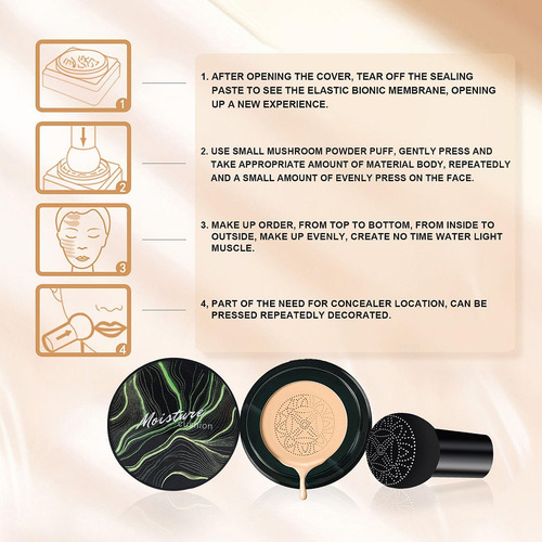 Base De Maquillaje Cc Cream Oetuiow Mushroom Head Air Cushio