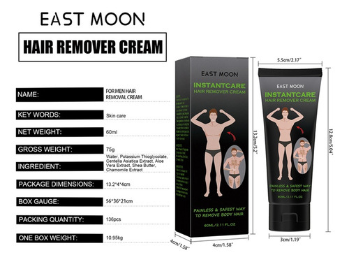 Crema Depilatoria Corporal E Para Hombre, Depilación Suave,