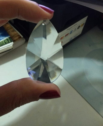 10 Cristais Gota Amêndoa K9 Raio 5,0 Cm Para Lustres