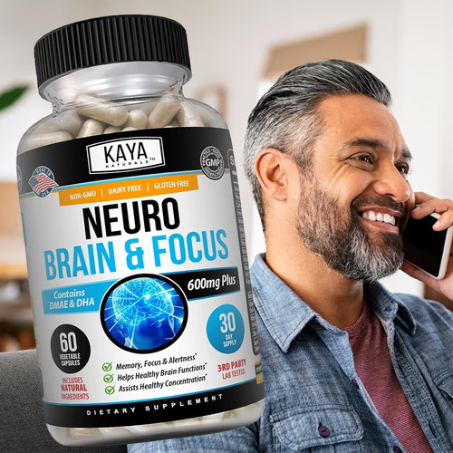 Kaya Naturals - Neuro Brain para memoria y concentración - Cápsula