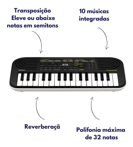 Imagem 6 de 8 de Teclado Musical Infantil Iniciantes 32 Teclas Casio Sa-51