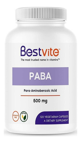 Paba 500mg Acido Paraaminobenzoico 120 Cap Complejo B Eg C49