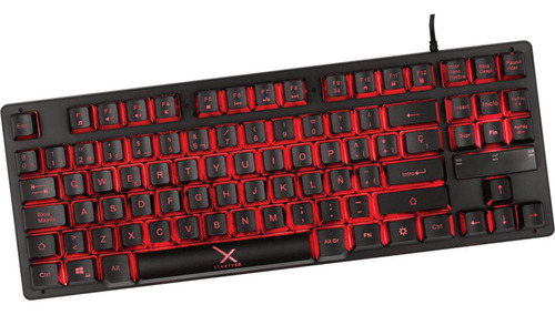 Imagen 4 de 5 de Teclado gamer Xzeal XST-300 QWERTY español España color negro con luz 3 colores