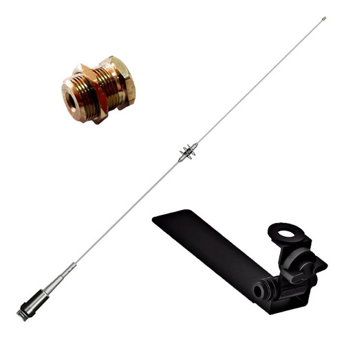 Antena Móvel Dual Band 86cm Ap0191 Suporte Caminhonete S10 Hilux Ranger Strada L200 Saveiro Montana Lona Marítima