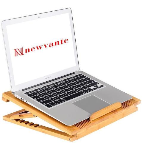 Imagen 4 de 9 de Mesa De Bambu Portátil Laptop Ventilador Base Enfriadora