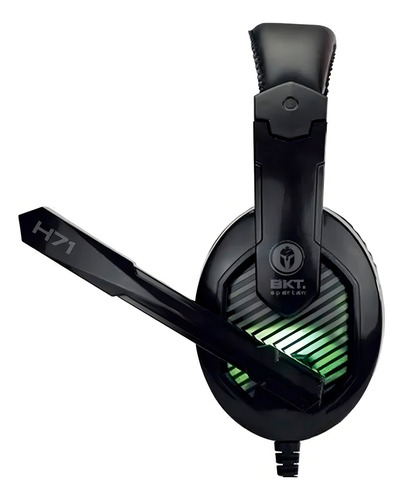 Auricular Gamer Spartan Bkt H71 Con Micrófono Usb 3.5 Volume Color Negro