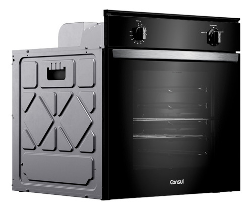 Forno Embutir A Gás Consul 78l Com Grill E Timer - Coa84ce Preto