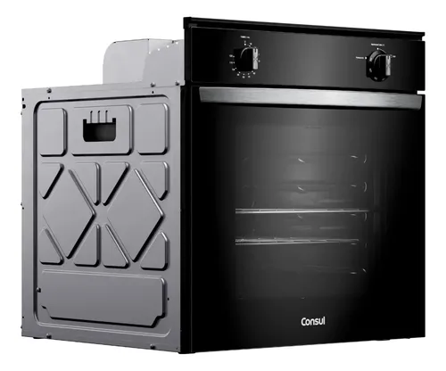 Forno Embutir A Gás Consul 78l Com Grill E Timer - Coa84ce Preto