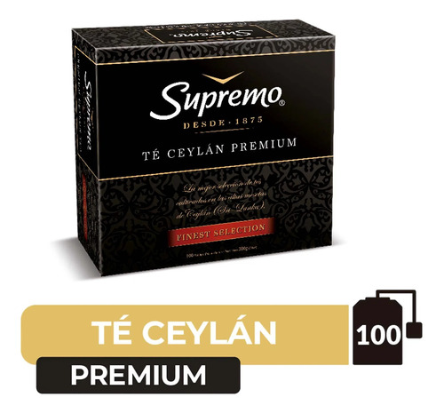 Té Supremo Ceylán Premium Caja 100 Un