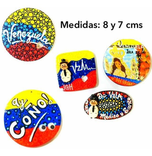 Imagen 8 de 8 de Imanes Decorativos Venezuela Souvenirs Recuerdos Mdf Pack 3