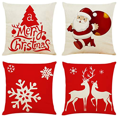 4pcs 18  X18  Fundas De Cojines Decorativos Navideños ...