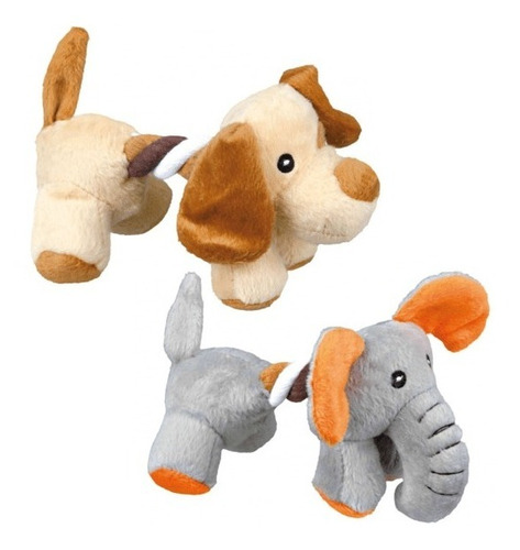 Juguete Peluche Con Pelota Soga Sonido 17 Cm Trixie