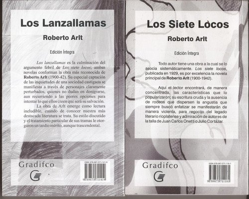 2 Libros De Roberto Arlt Lanzallamas Y Los Siete Locos