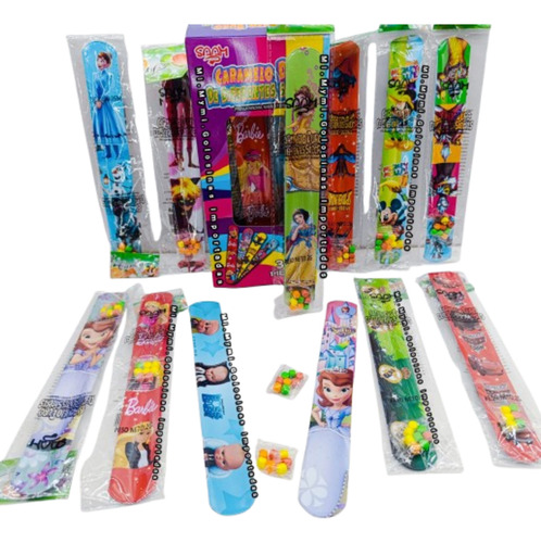 Caramelos + Pulsera Personajes X 30u Golosinas Importadas