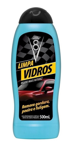 Limpa Vidros Automotivos Limpador Para-brisa Carro V8 500ml