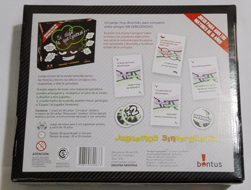 Si Digo Lo Que Pienso Juego De Mesa Para Adultos +18 Años