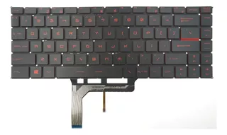 Teclado Para Msi Gs65 Stealth 8sf Preto Com Led Vermelho Us