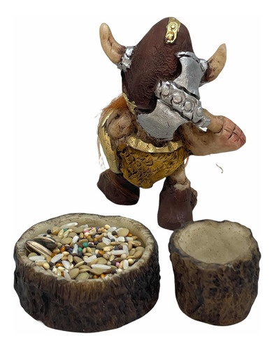 Troll Vikingo Protector Del Dinero 11 Cm Figura De Resina
