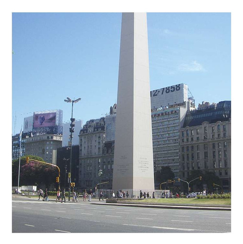 Vinilo 20x20cm Obelisco Dia Buenos Aires Monumento