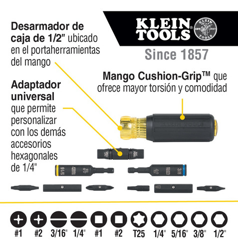 Desarmador Multipunta 11 En 1 Mca Klein Tools Mod. 32500hd