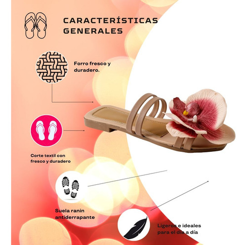Sandalia De Piso Chanclas De Mujer Moda Para Dama Con Flores