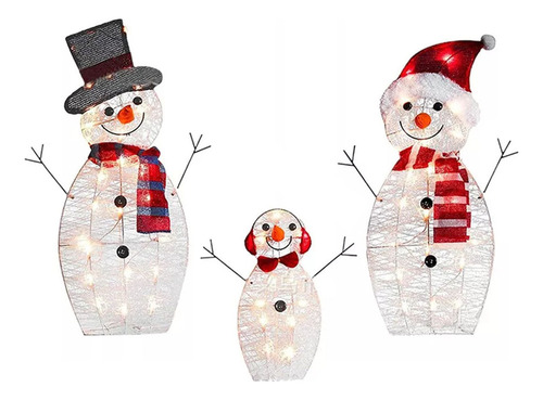 Muñeco De Nieve Navideño Led Brillante Para Decoración De