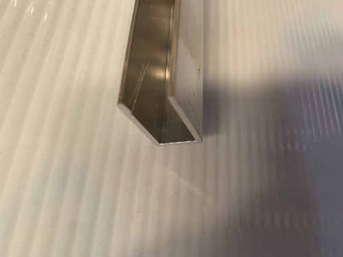 Perfil U De Aluminio 11x19mm Natural Largo X 3 Metros