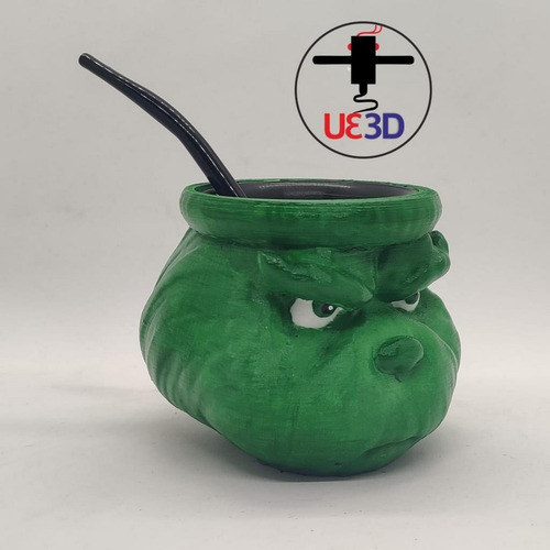 Imagen 3 de 3 de Mate Grinch Impreso En 3d