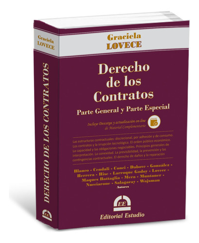 Manual De Derecho De Los Contratos - Parte General Y Parte Especial -, De Lovece., Vol. Volumen Unico. , Tapa Blanda, Edición 1 En Español, 2023