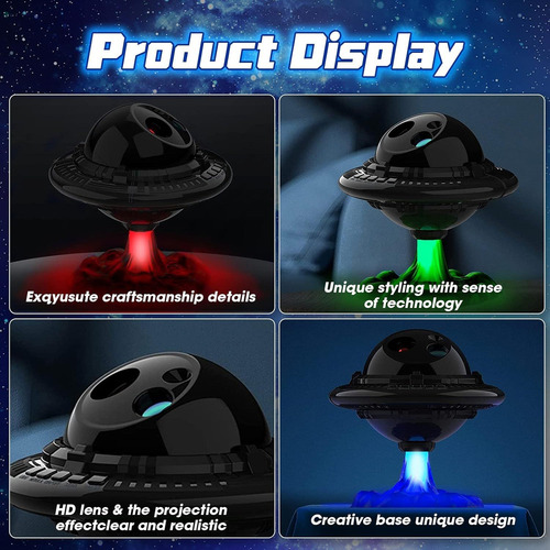 Platillo Volador Ufo Led Luz De Proyección De Estrellas Usb