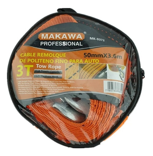 Cable Remolque Para Auto 3 Toneladas 50mm X 3.6m Makawa