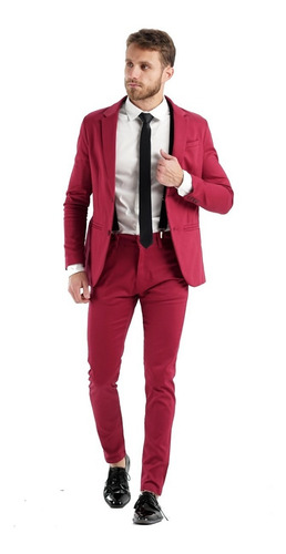 Pantalones Hombre Chupines Con Saco Slim Fit De Vestir Traje