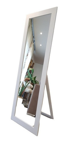 Espejo Con Pie Grande 193 X 73 Cm Cuerpo Entero Marco Madera Marco Blanco
