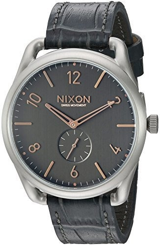 Nixon Men A4652145 C45 Leather Analog Display Reloj De Cuarz