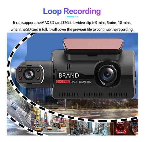 Hd Coche Dvr Dash Camera Video Recorder Vista Trasera Cámara