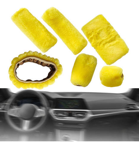 Funda For Volante Genérica De Felpa Suave De 6 Amarillo