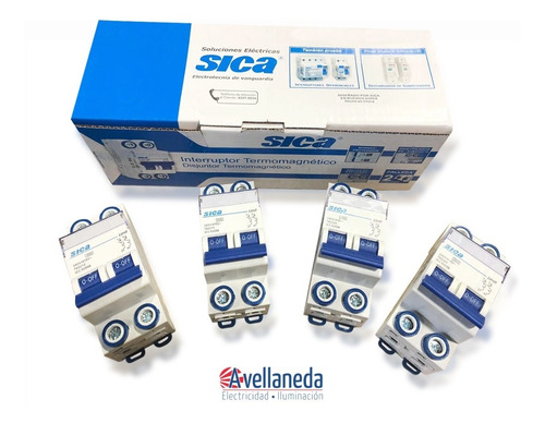 Imagen 2 de 9 de Llave Termica Bipolar Sica 2x10 2x16 2x20 2x25 2x32 Amp